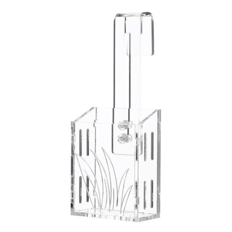 Aquarium Pflanzbecher Set 4 Stück | Transparente Pflanzenhalter Mit Haken | 8x8x5,7 Cm