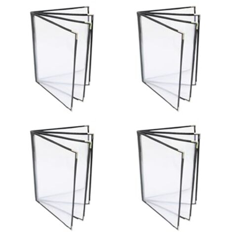 Wisboey Menühüllen A4 - 2 Stück Mit 8 Seiten Ansicht Für Restaurant & Café