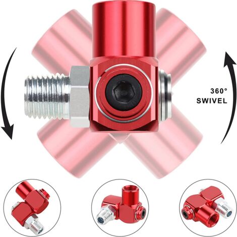 4er-Set 360° Drehbare Luftschlauchverbinder – 1/4 Zoll, Aluminium, Für Druckluftwerkzeuge