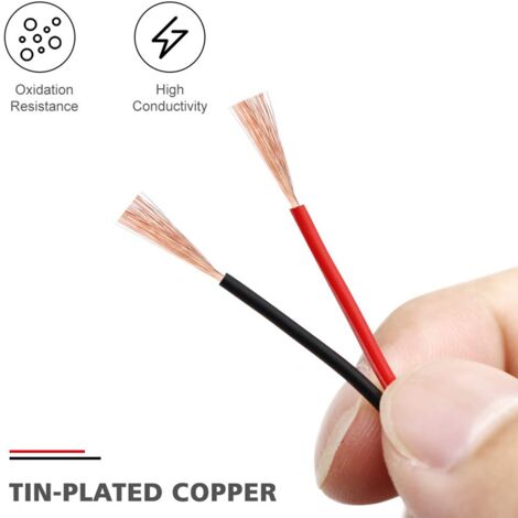 Elektrische draad, 12 gauge 2 geleiders, 12 AWG, 3,3 mm² draad, pvc-kabel, 12 V/24 V DC laagspanning/koper gecoat aluminium (CCA) flexibel/2 draden voor Automotive LED Strips Lamp Verlichting Marine Elektrische draad, 12 gauge 2 geleiders, 12 AWG, 3,3 mm² draad, pvc-kabel, 12 V/24 V DC laagspanning/koper gecoat aluminium (CCA) flexibel/2 draden voor Automotive LED Strips Lamp Verlichting Marine
