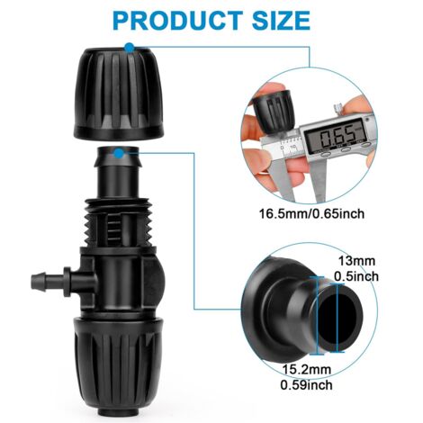 10 Stück Endstopfen Für 16 Mm Bewässerungsrohr – Tropfbewässerung 1/2″ – ABS – Für Garten, Rasen, Hochbeet & Gewächshaus