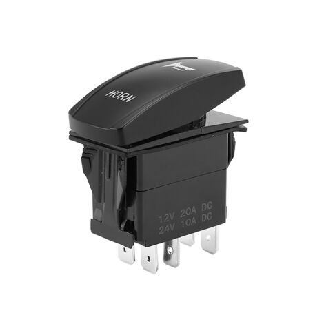 GAMA Electronics Wippschalter DPDT – 30 A, Momentary On-Off-Momentary, Schwarz