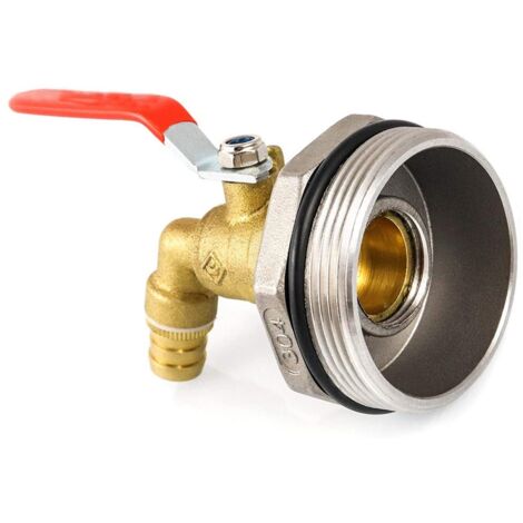 QWORK 5,1 Cm Trommelhahn Aus Messing – Fasshahn Mit EPDM-Dichtung, Für 55-Gallonen-Fässer, Auslaufsicher & Chemikalienbeständig
