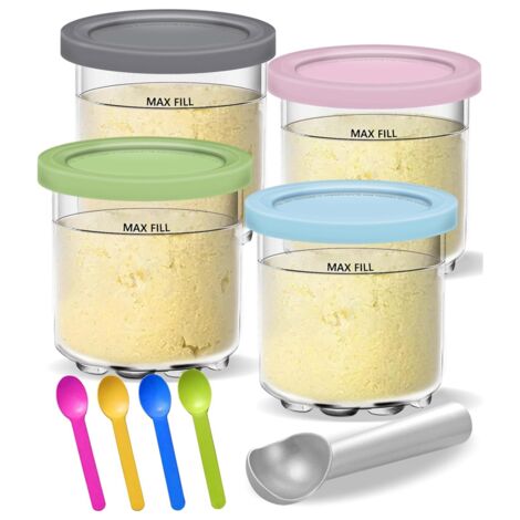 Creami Pints & Deckel Für Ninja NC300 Serie – 473,6 Ml BPA-frei, Spülmaschinengeeignet, Luftdicht