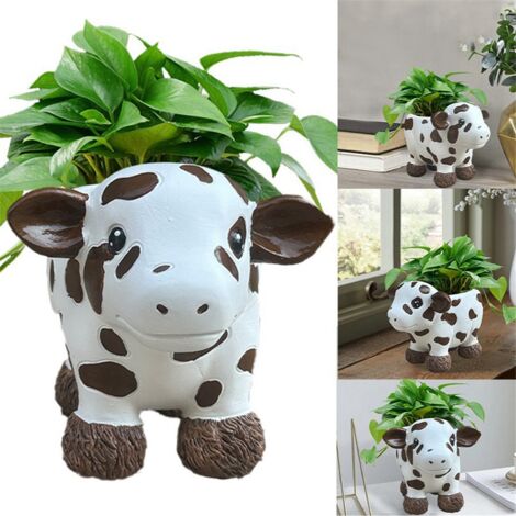 Plateau Kuh Pflanzer Topf Harz Blumentopf Lustige Lagerung Container Blumen  Tpfe