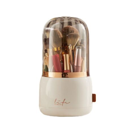 Drehbarer Make-up-Pinselhalter Für Den Schminktisch – 360° Drehbarer Organizer Mit Deckel, Auch Als Zahnbürstenhalter Nutzbar