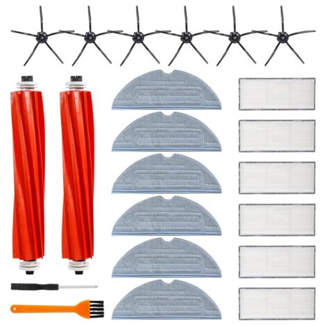 Ersatzteil-Set Für Roboterstaubsauger: 1x Hauptbürste, 6x Seitenbürsten, 4x Filter – Passt Für Midea M9, Eureka NERE10s, Obode A8