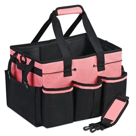 Tragbarer Reinigungs-Caddy Mit Gurten | Organizer Für Putzmittel & Werkzeuge (39,9x24,4x23,1 Cm) - Mit 4 Trennwänden & Wasserabweisend