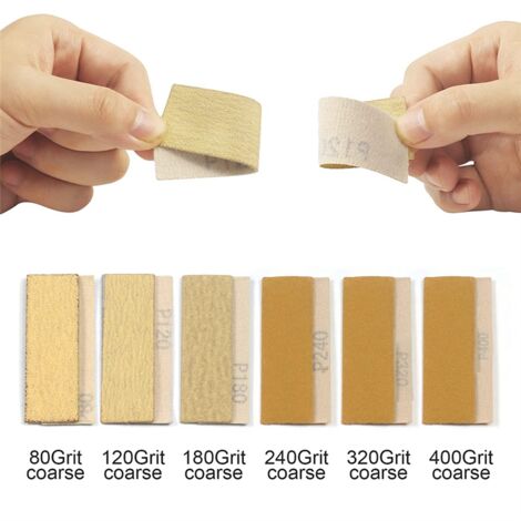CoguZed Nass-/Trockenschleifpapier Set, 70-teilig Mit Handschleifer, Körnung 80-600