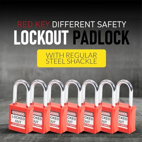 Lockout-Tagout-Schloss-Set – 7 rote LotoLocks, Vorhängeschloss mit ...