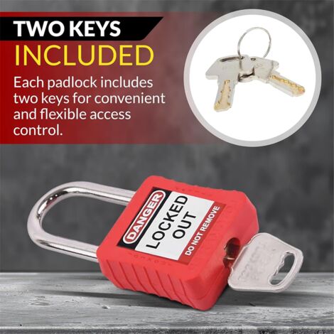 Lockout-Tagout-Schloss-Set – 7 rote LotoLocks, Vorhängeschloss mit ...