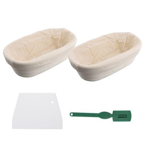 Banneton Brotgärkörbchen-Set – Rund 22,9 Cm & Oval 25,4 Cm, Aus Indonesischem Rattan Mit Leineneinsatz