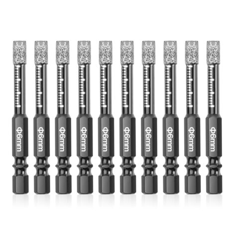 10-teiliges Steinbohrer-Set – Größen 5/32 Bis 1/2 Zoll, Für Beton, Ziegel, Fliesen, Glas & Mehr, Mit 1/4 Zoll Sechskantschaft