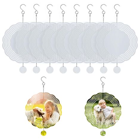 6 Stück Sublimations-Windspiel-Rohlinge Aus Alu – Rund, 20,3 Cm, Beidseitig Bedruckbar