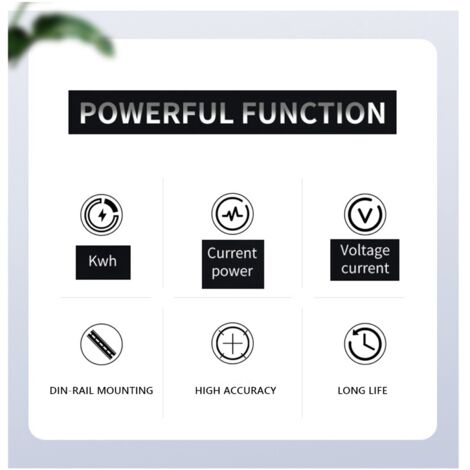Monitor AC 6 In 1 Su Guida DIN – Misuratore Di Tensione 40-300V, Corrente 100A, Potenza, Frequenza E KWh