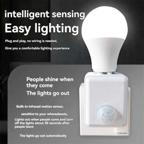 Produktbild von Pumixiy Bewegungssensor Lampenfassung Mit Fernbedienung – Infrarot-Dimmer E27, Einstellbare Helligkeit, Für Sicherheit & Komfort Zu Hause
