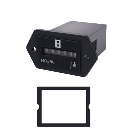 Produktbild von Mechanischer Betriebsstundenzähler 220-240V – 0-99999,99 Std., Einbau, LED-Anzeige – Für Generatoren, Kompressoren & Co.