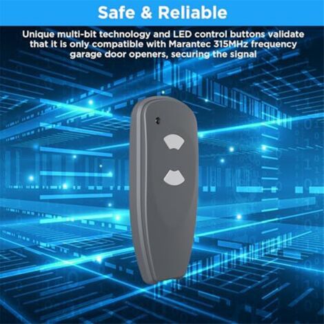 Cwmiibili 1PCS MarantecGarage Door Remote, 315MHz Garage Door Opener Control - for