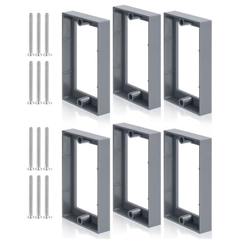 XIUTE Outlet Box Extender | 2-Pack Gray ABS Single Gang Extenders For Shallow Electrical Boxes, Includes Screws