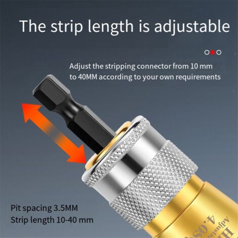 Abisolierzange Für Bohrmaschine – Set Mit 3 Zangen, Verdriller & Ersatzklinge – Für Kabel 2,5SQ Bis 6SQ, Einstellbare Länge 10-33 Mm