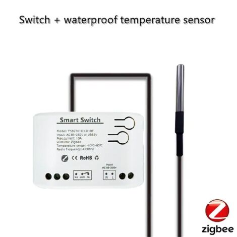 MHCOZY Zigbee Temperaturregler – 4-Kanal, 10A Relais, Wasserdichte Sonde, Tuya App & Alexa, Für Smart Home & Gewächshaus (Hub Erforderlich)