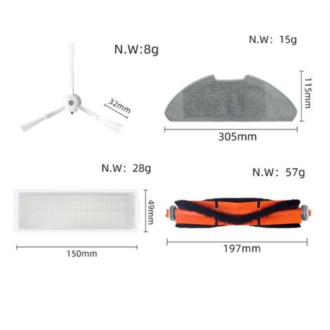 Produktbild von Roboter-Staubsauger-Bürste Für Xiaomi S40 Pro / OV71GL – Ersatzrolle Aus Nylon & Kunststoff
