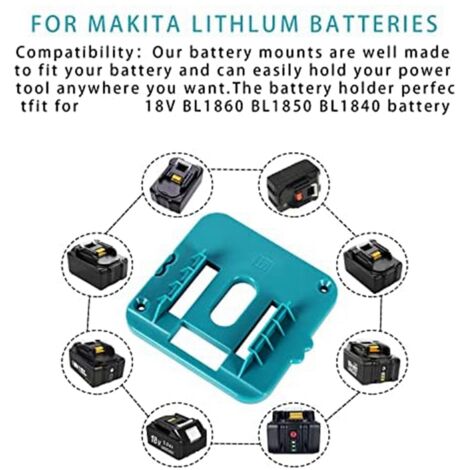 Produktbild von Batterie-Adapterhalter Für BL1830/BL1430/BL1860 – 18V/21V, Mit Klemmleiste, Kunststoff, Für DIY & Robotik