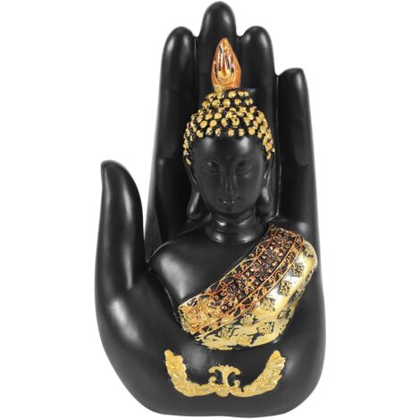 Zalati Buddha Statue Schlafend – Deko-Figur Aus Kunstharz Für Garten, Terrasse & Wohnzimmer – 16 X 17 X 25 Cm