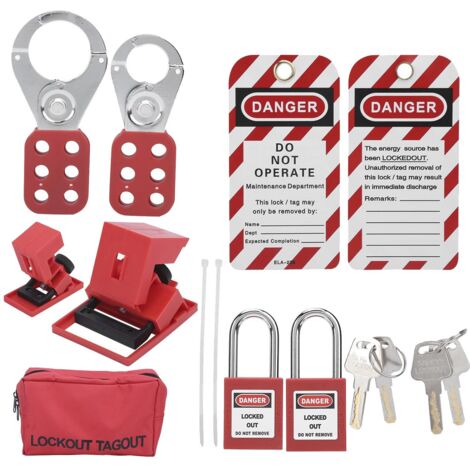 9-teiliges Lockout-Tagout-Schlösser-Tag-Set ...