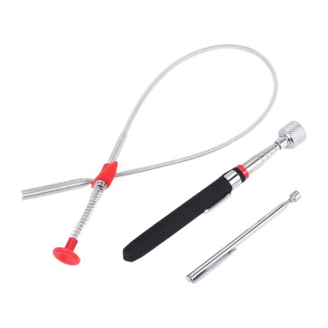 Kit De Herramientas De Recogida 3 En 1 - Con Luz LED, Espejo Telescópico Y Pinza Extensible Para Trabajos Difíciles