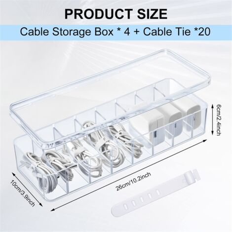 2 Stück Kabel Aufbewahrungsbox,Kabel Organizer Box Produktbild-Vorschau 11