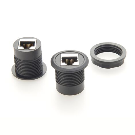 Produktbild von Aevercl F-Buchse Auf RJ45-Stecker Koaxialadapter – Orange, Vernickelt, 50 Ohm, Für HF-Signale