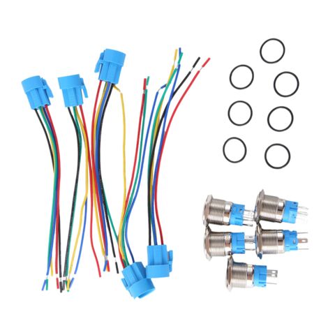 Produktbild von WMYCONGCONG 10er-Set LED-Taktschalter – 12x12x7 Mm, 6-polig, Momentan, Rot/weiß/gelb/blau/grün, Für 12 V