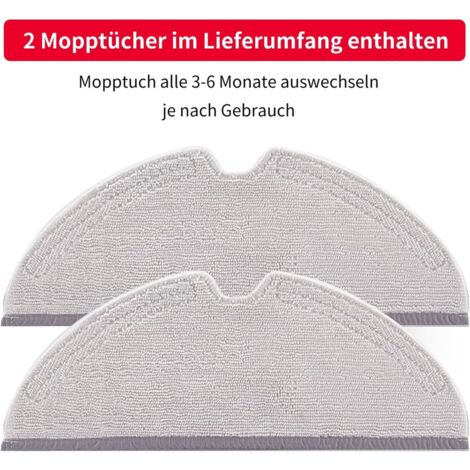 Roborock Microfiber Mop Cloth 2-Pack - Replacement Mop Pads For E, S, Q Series Robot Vacuums
