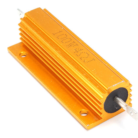 Aexit Resistenza A Guscio In Alluminio 100W 4 Ohm 5%, Colore Oro, Con Linguette A Vite, Per Alimentatori E Impianti Audio, Dimensioni 83x21x15mm - 4