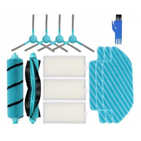 McbeAn Ersatzteile-Set Für ZACO M1S Saugroboter – Hauptbürste, HEPA-Filter, Mopps & Tücher (4 Mopps)