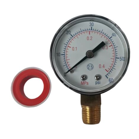 Mini Wasserdruckmessgerät Messing - 0-15 PSI 0-1 Bar Niederdruck Manometer