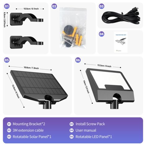 Produktbild von Ahlsen Solarstrahler Für Den Außenbereich, IP65, Wasserdicht, LED-Solarleuchte, Verstellbarer