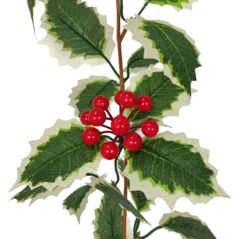 Weihnachtsgirlande, Winter, rote Beeren, Weihnachtsparty-Dekoration,  Stechpalmenbltter-Girlande, Weihnachtsgrn-Girlanden, Dunkelgrn