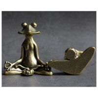 2 Stück Messing Frosch Weihrauchhalter – Mini Meditationsfigur, 4,9 X 5,1 Cm, Für Yoga & Teezeremonie