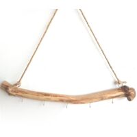2 Stück Treibholz-Hängeregal Mit Haken – Je 38,1 Cm, Natürliches Holz, Rustikale Wanddekoration