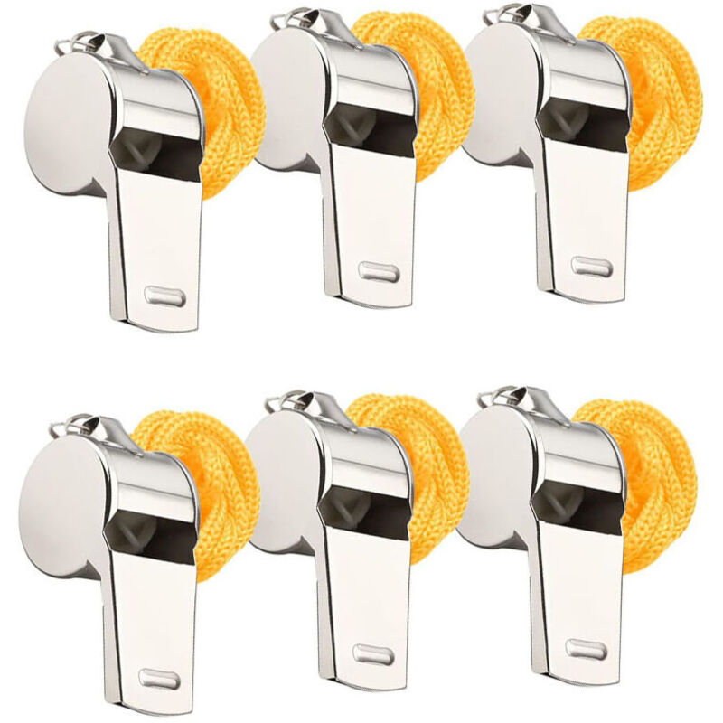 Set Fischietti A Mano Con Lacci - 2 Fischietti Igienici E 2 In Acciaio Per Sport E Addestramento - Foto 2