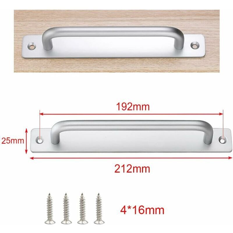 6 Maniglie Autoadesive Per Porte - Bianco E Nero 8.4x2.8cm | Per Armadi, Frigoriferi, Cassetti - Foto 4