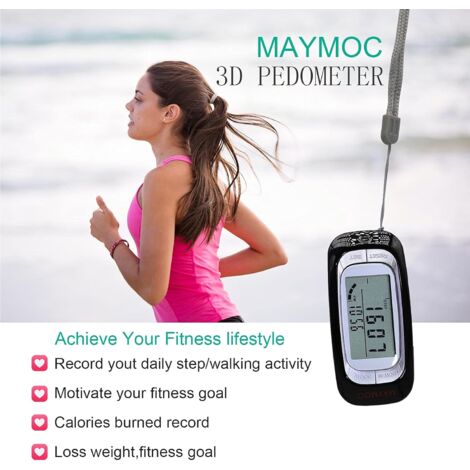 Contapassi 3D Con Clip - Senza App, Misura Passi, Calorie E Distanza