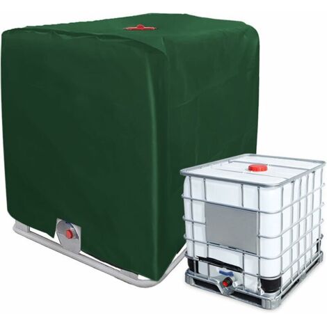 SOBEAU Copertura per Serbatoio Acqua IBC 1000 litri, Protezione Anti-UV Antipolvere Grigio(120 x 100 x 116 cm