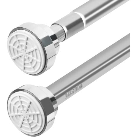 Asta Telescopica Per Tenda Da Doccia - Regolabile 73-145cm, Nera, Senza Fori, Diametro 25mm - Foto 12