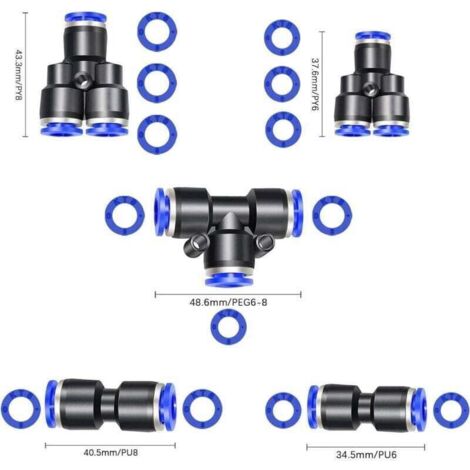 Angoily Raccordo Pneumatico Connettore Rapido Kit Aria Accessori Per - Foto 6