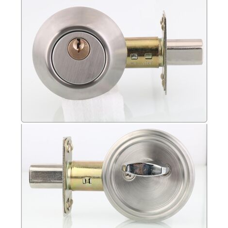 interior lock Tubular mortise lock 2 entries, Brass + Stainless steel, three keys