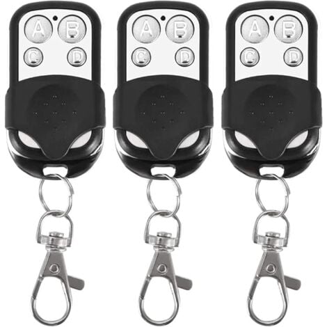 Set of 3 universal remote controls, with fixed code, with frequency of 433.92 MHz, for automatic gates