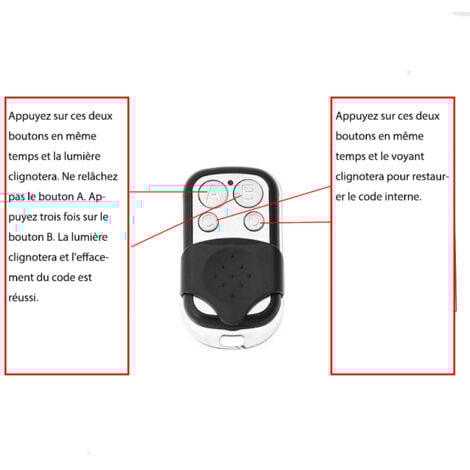 Set of 3 universal remote controls, with fixed code, with frequency of 433.92 MHz, for automatic gates